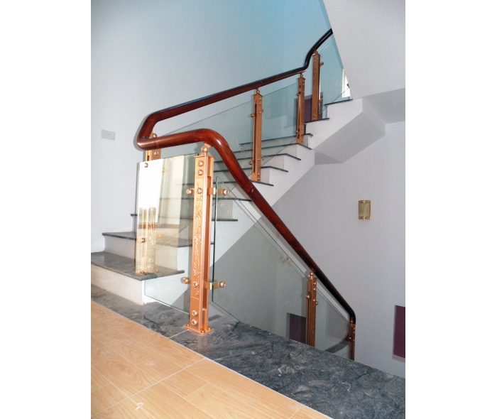 Cầu thang kính trụ hợp kim nhôm Juying 3072