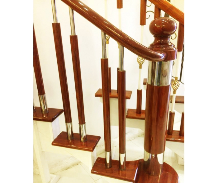 Tay vịn cầu thang gỗ Lim Nam Phi con tiện Inox gỗ giá rẻ nhất thị trường