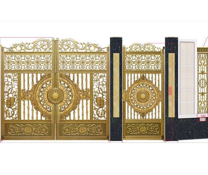 Cửa công nhôm đúc 